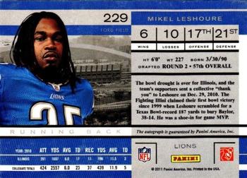 2011 Playoff Contenders #229 Mikel Leshoure Back