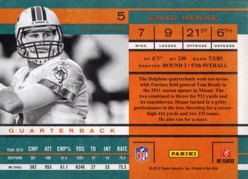 2011 Playoff Contenders #5 Chad Henne Back