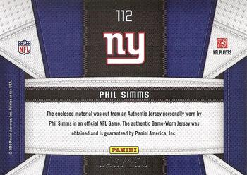 2010 Panini Certified - Fabric of the Game #112 Phil Simms Back
