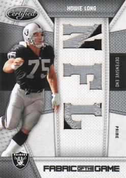 2010 Panini Certified - Fabric of the Game NFL Die Cut Prime #67 Howie Long Front