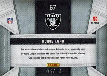 2010 Panini Certified - Fabric of the Game Prime #67 Howie Long Back