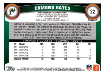 2011 Topps Chrome - Refractors #22 Edmund Gates  Back