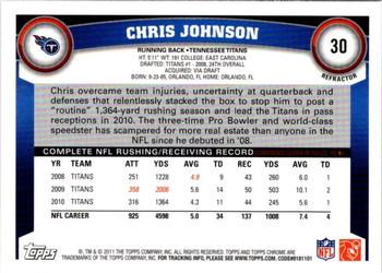 2011 Topps Chrome - Refractors #30 Chris Johnson  Back