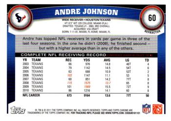 2011 Topps Chrome - Refractors #60 Andre Johnson  Back