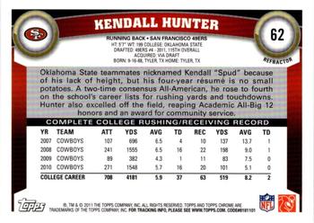 2011 Topps Chrome - Refractors #62 Kendall Hunter  Back