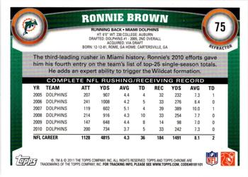 2011 Topps Chrome - Refractors #75 Ronnie Brown  Back