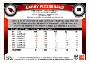 2011 Topps Chrome - Refractors #80 Larry Fitzgerald  Back