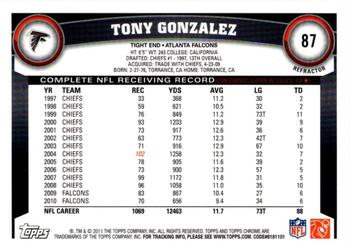 2011 Topps Chrome - Xfractors #87 Tony Gonzalez Back