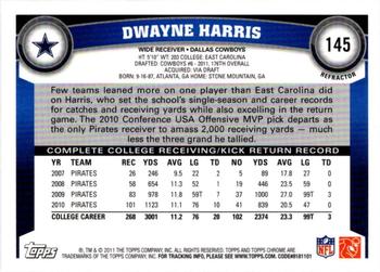 2011 Topps Chrome - Xfractors #145 Dwayne Harris Back