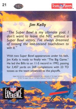 1993 Upper Deck NFL Experience #21 Jim Kelly Back