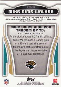 2010 Finest - Finest Moments #FM-21 Mike Sims-Walker  Back