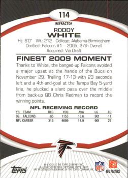 2010 Finest - Refractors #114 Roddy White  Back