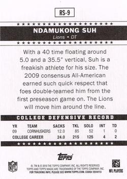 2010 Topps Magic - Rookie Stars #RS-9 Ndamukong Suh  Back