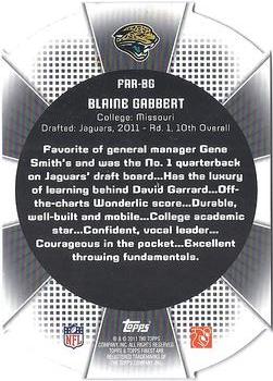 2011 Finest - Atomic Refractor Rookies #FAR-BG Blaine Gabbert Back