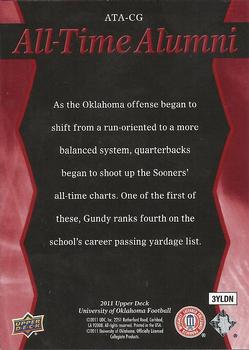 2011 Upper Deck University of Oklahoma - All-Time Alumni #ATA-CG Cale Gundy Back