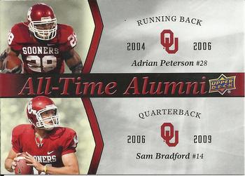 2011 Upper Deck University of Oklahoma - All-Time Alumni Duos #ATAD-PB Sam Bradford / Adrian Peterson Front