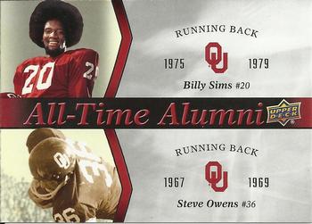2011 Upper Deck University of Oklahoma - All-Time Alumni Duos #ATAD-SO Billy Sims / Steve Owens Front