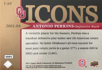2011 Upper Deck University of Oklahoma - Icons #I-AP Antonio Perkins Back