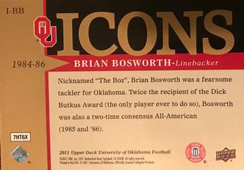 2011 Upper Deck University of Oklahoma - Icons #I-BB Brian Bosworth Back