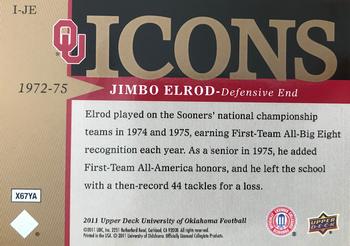 2011 Upper Deck University of Oklahoma - Icons #I-JE Jimbo Elrod Back