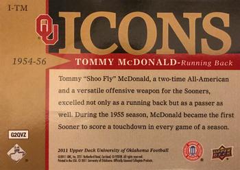 2011 Upper Deck University of Oklahoma - Icons #I-TM Tommy McDonald Back