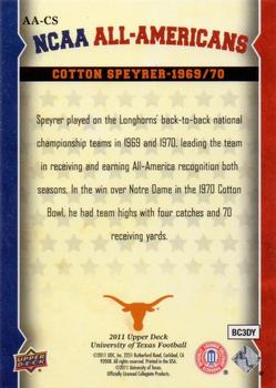 2011 Upper Deck University of Texas - All-Americans #AA-CS Cotton Speyrer Back