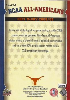 2011 Upper Deck University of Texas - All-Americans #AA-CM Colt McCoy Back