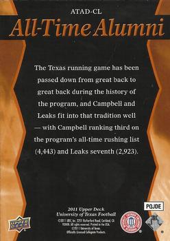 2011 Upper Deck University of Texas - All-Time Alumni Duos #ATAD-CL Earl Campbell / Roosevelt Leaks Back