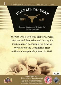 2011 Upper Deck University of Texas - Gold #8 Charlie Talbert Back