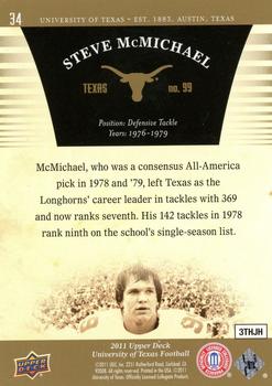 2011 Upper Deck University of Texas - Gold #34 Steve McMichael Back