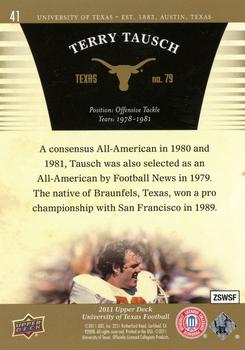 2011 Upper Deck University of Texas - Gold #41 Terry Tausch Back