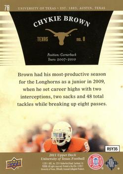 2011 Upper Deck University of Texas - Gold #78 Chykie Brown Back