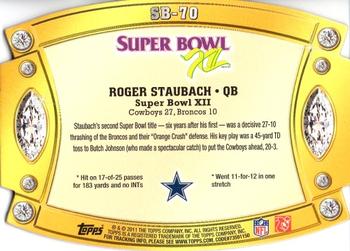 2011 Topps - Super Bowl Legends Giveaway Die Cut #SB-70 Roger Staubach Back