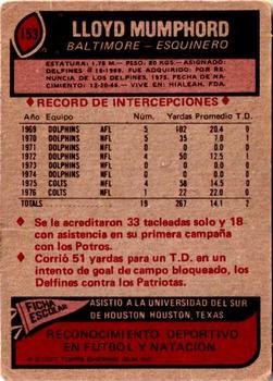 1977 Topps Mexican #153 Lloyd Mumphord Back
