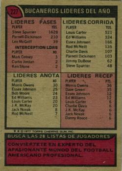 1977 Topps Mexican #227 Tampa Bay Buccaneers Back