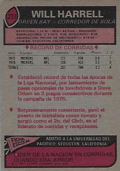 1977 Topps Mexican #237 Will Harrell Back