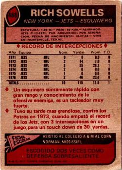 1977 Topps Mexican #488 Rich Sowells Back