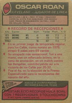 1977 Topps Mexican #496 Oscar Roan Back