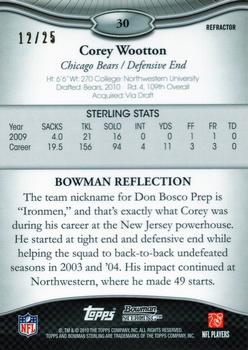 2010 Bowman Sterling - Gold Refractors #30 Corey Wootton  Back