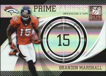 2010 Donruss Elite - Prime Targets Black #4 Brandon Marshall  Front