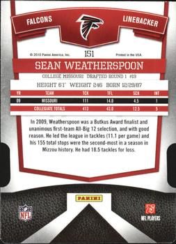 2010 Donruss Elite - Status #151 Sean Weatherspoon Back
