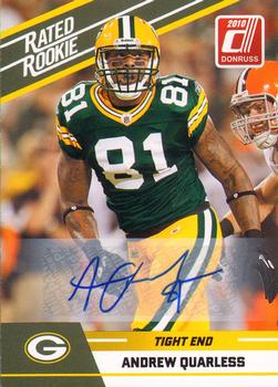 2010 Donruss Rated Rookies - Autographs #3 Andrew Quarless  Front