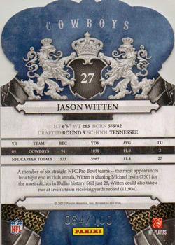 2010 Panini Crown Royale - Blue #27 Jason Witten Back