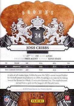 2010 Panini Crown Royale - Gold #24 Josh Cribbs Back