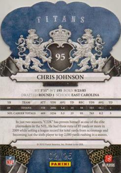 2010 Panini Crown Royale - Gold #95 Chris Johnson Back