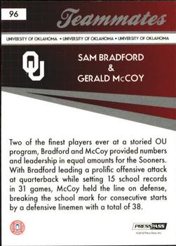2010 Press Pass - Reflectors Solo #96 Sam Bradford / Gerald McCoy Back