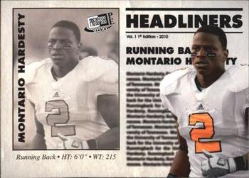2010 Press Pass PE - Headliners #HL29 Montario Hardesty  Front