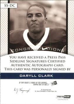 2010 Press Pass PE - Sideline Signatures Gold #SSDC Daryll Clark  Back