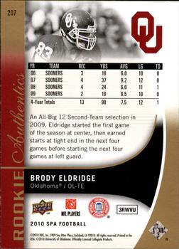 2010 SP Authentic - Gold #207 Brody Eldridge  Back