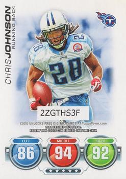 2010 Topps Attax - Code Cards #NNO Chris Johnson  Front